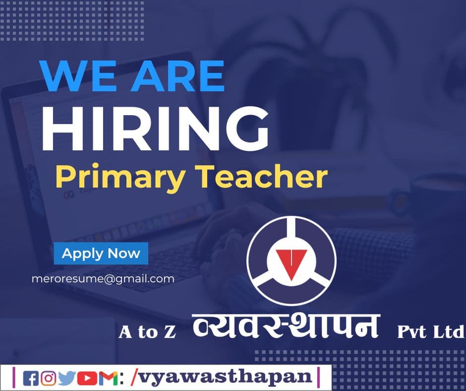 vacancy for primary level teacher at school